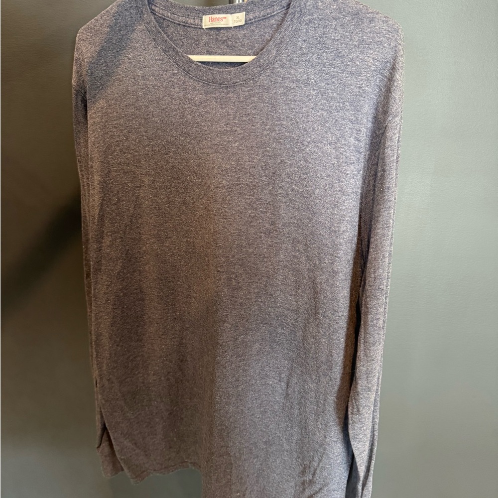 Hanes Men's Long-Sleeve Crewneck Shirt - Charcoal Gray